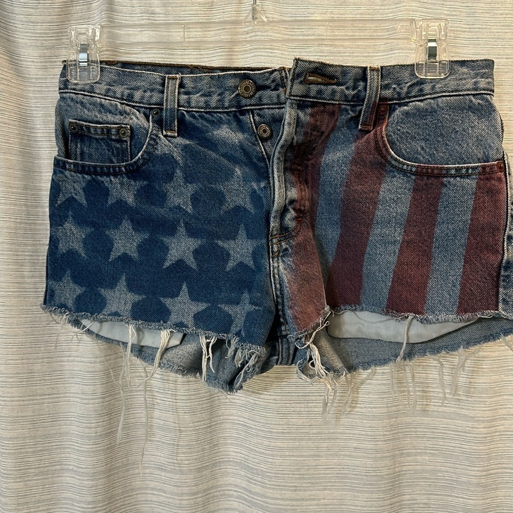 American Eagle Stars and Stripes Jean shorts